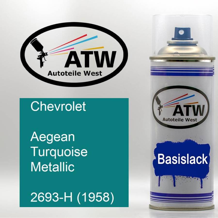 Chevrolet, Aegean Turquoise Metallic, 2693-H (1958): 400ml Sprühdose, von ATW Autoteile West.